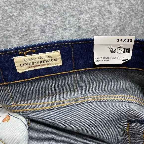Levis Jeans Men 33x31 Blue 501 Button Fly Classic Straight Premium Tag 34x32